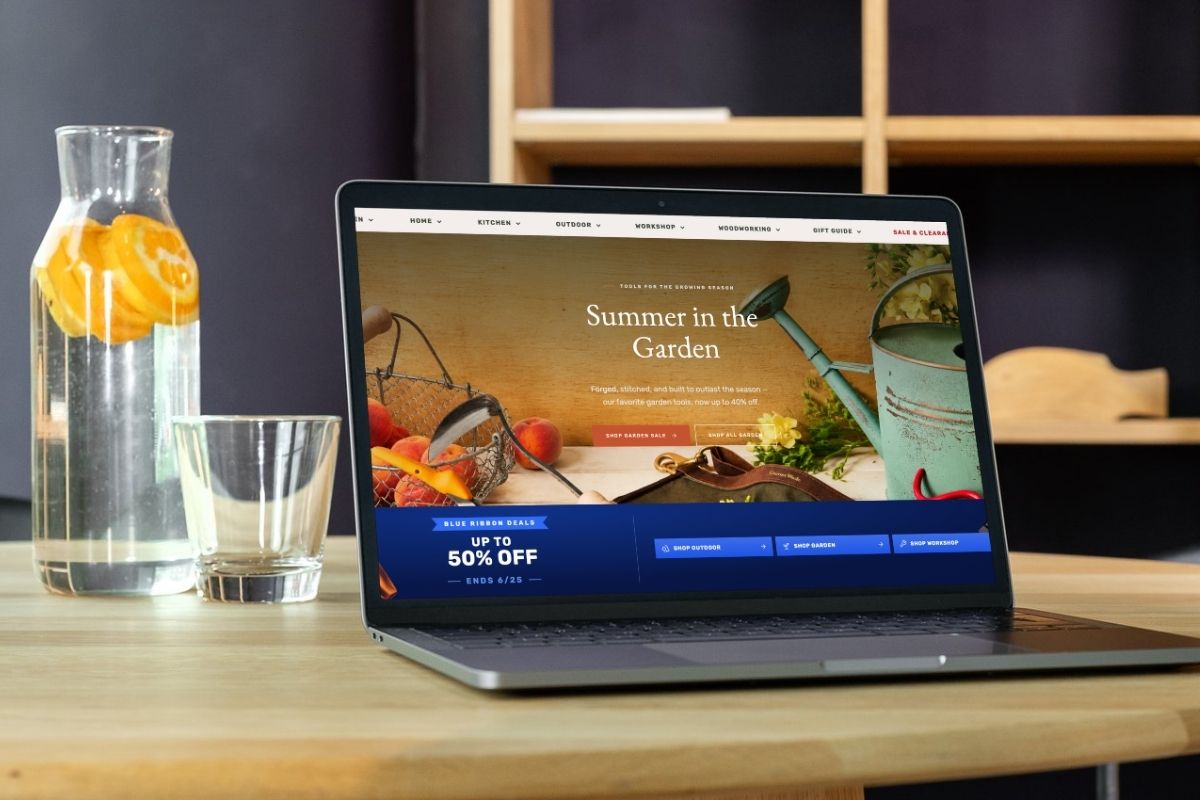 A laptop open to ecommerce website. Find out how long it takes to migrate from BigCommerce to Shopify.